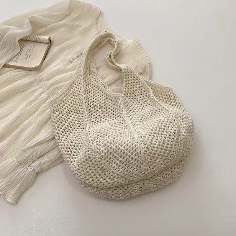 Summer Large Capacity Commuter Tote For Women 2026 New Brown Woven Fashion Underarm Bag - Image 7