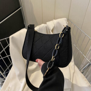 2026 Trendy French Niche Design For Women Versatile High-end Chain Shoulder Handbag Felt Underarm Bag