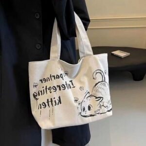 Canvas Female Cartoon Printing Large-capacity Tote Travel Versatile Commuting Large Mother And Baby Bag