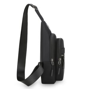 Waterproof Men Sling Lightweight Oxford Chest Crossbody Bag Multi Pockets Outdoor Travel Single Shoulder Backpack