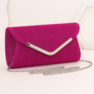Light Elegant Makeup Evening Shiny Metal Chain Bag Women’s Sparkling Party Clutch