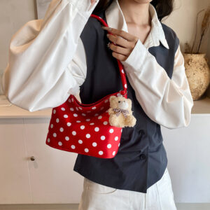 Underarm Polka Dot Trend New Women’s Korean Style Handbag Fashion Casual Nylon Niche Shoulder Bag 2026