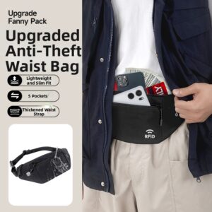 Women’s RFID Anti-Theft Travel Waist & Chest Bag with ID Passport Holders Invisible Design Card Reader Included