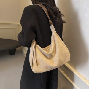 Dumpling Retro Fashion Suede Design Commuting Versatile Elegant Style Single Shoulder Crossbody Underarm Bag