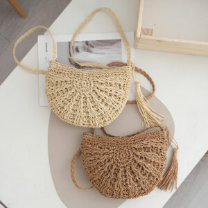2026 New Handwoven Summer Trend Super Popular Shoulder Beach Vacation Crossbody Straw Bag For Women