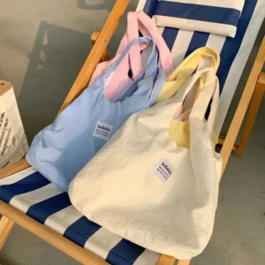 Canvas Tote Bags For Women Large Capacity Single Shoulder Student Classes Commute Laptop Carrying Bag Casual Handbags