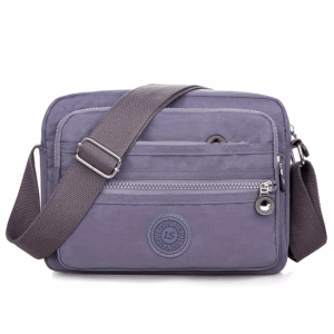Multi Zipper Waterproof Nylon Crossbody Lightweight Casual Unisex Shoulder Sling Bag Everyday Travel Messenger Purse