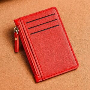 Slim & Stylish RFID Blocking Card Holder Wallet – Multi-Slot Zippered Organizer For Cards, IDs (Brown, Black, Pink,