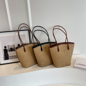 Bags Summer Beach Temperament Women’s Hand Held Simple Shoulder Crossbody Holiday Woven Bag