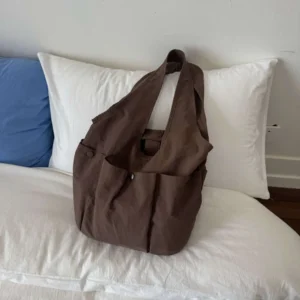 Korean Niche Large Capacity Tote For Women Summer Simple Solid Color Elegant Multi-Pocket Shoulder Underarm Bag