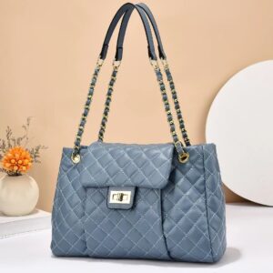 Stylish Quilted Crossbody Bag Adjustable Chain Strap – Soft PU Leather Shoulder Purse For Women, Versatile Handbag With