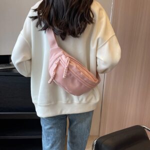 Chest Banana bag for Women Sling Crossbody Pack Canvas Running Waist Casual Fanny Packs Sport Half Moon Belt Bag
