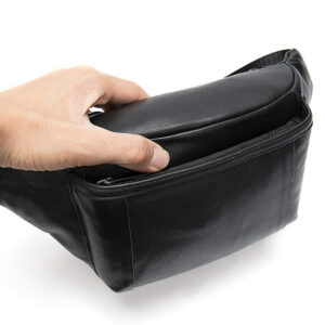 Sheepskin Mobile Phone Waist Men’s Fashionable Crossbody Bag, Soft Leather Chest Bag