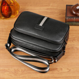 Premium Genuine Leather Crossbody Bag For Men – Waterproof & Durable Shoulder Sling Pack, Business Casual Design With