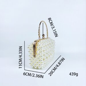 French Style Pearl Fashionable Korean Version Handwoven Fairy Girl Handheld Evening Bag