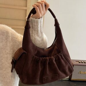 Cross-border With A Niche High-end Vintage Feel, New Women’s Underarm In The Maillard Style, Pleated Dumpling Shoulder