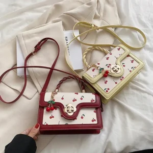 Totes Women Cherry Shoulder Bag Adjustable Strap Sweet Crossbody Versatile Fashion Tote Handbag Female Daily Commute