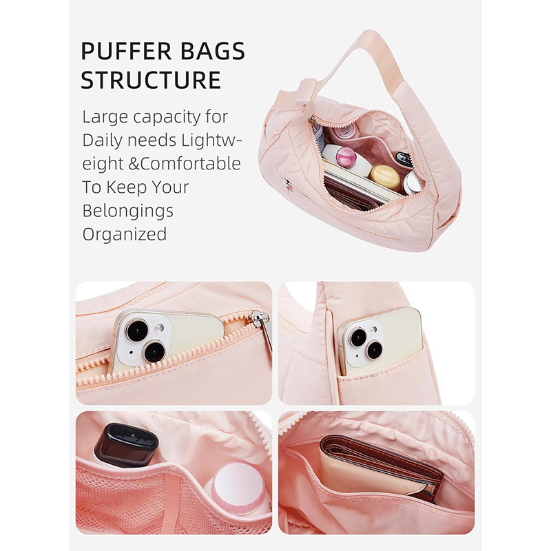 New Fashion Ladies Small Down Bag Nylon Wallet And Handbag Adjustable Shoulder Strap - Image 3