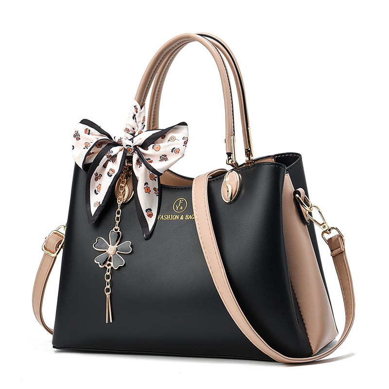 Middle aged Mom Large Capacity Color Matching Handheld Shoulder Messenger Bag - Image 4