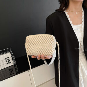 Summer Mini Handwoven For Women 2026 New Trend Fresh Pastoral Style Crossbody Straw Small Square Bag