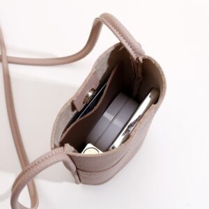 Genuine Leather Phone Gold Stamping Single Shoulder Simple Crossbody Women’s Bag Cowhide Versatile Walking Shopping Mini