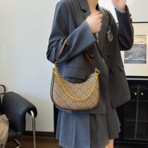 Women’s High-End Handbag Trendy Chain Shoulder Stylish Versatile Crossbody Underarm Crescent Bag