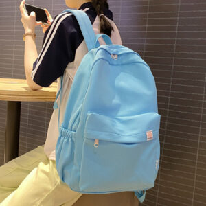 Sweet Soft Sister Solid Color Large Capacity Student Schoolbag New Male And Female College Students Ins Backpack Simple