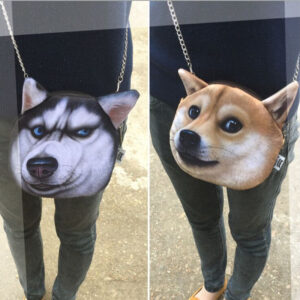 3D Shenfan Dog Single Shoulder Crossbody Women’s Makeup Animal Chain Bag ()