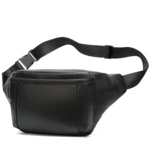 Sheepskin Mobile Phone Waist Men’s Fashionable Crossbody Bag, Soft Leather Chest Bag