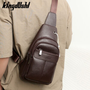 Men’s Stylish Portable Backpack High Quality Lychee Pattern Design Casual Wear Young Men