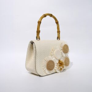 High-end Women Floral Decor Beach Top Handbag, Suitable For Summer Vacation Use.