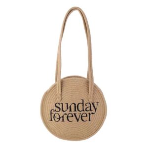 Large Capacity For Women 2026 Summer New Fashion Woven Handbag Shoulder Casual Versatile Straw Round Bag