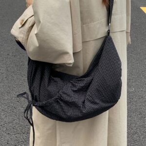 Women’s Stylish Nylon Tote With Zipper Closure, Lightweight And Spacious For Daily Use, Casual Crossbody Shoulder Bag In