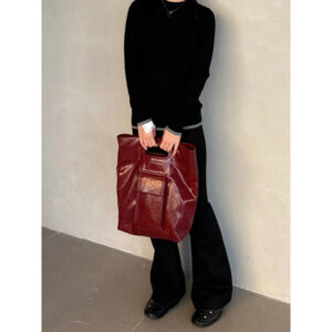High-end Leather Red Envelope Bucket For Women 2026 Autumn New Single Shoulder Crossbody Large Capacity Tote Bag