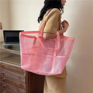 Multipocket Summer Large Towels Mesh Durable For Toys Waterproof Underwear Pocket Beach Tote Bag 250114