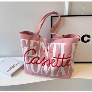 Alphabet Canvas Women’s New Casual Versatile Large-capacity Tote Japanese Student Commuting Shoulder Bag