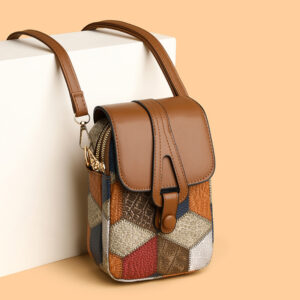 Crossbody For Women Multi-Compartment Zipper Shoulder Versatile Fashion Vertical Soft Leather Casual Phone Bag