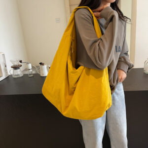 Casual Capacity Tote Bag For Women, Hobo Letter Vegetable Waterproof Large Lightweight Nylon Underarm Shoulder Bag,