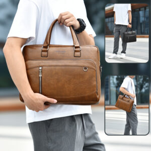 Business Handbag Horizontal Men’s Shoulder Messenger Bag High End Large Capacity Commuter Briefcase