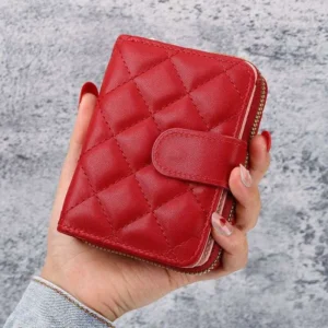 New Diamond Pattern Small Wallet W, Short Style Student Korean Version Coin Purse, Multi-Card Slot Card Holder For