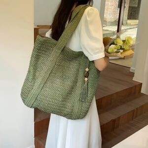 2026 Versatile Straw For Women, New Large Capacity Woven Shoulder Summer Beach Bag, Tote Bag