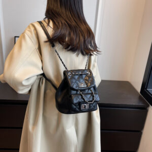 Small for women 2026 Korean version new fashion mini rhombus chain bag retro casual backpack trendy