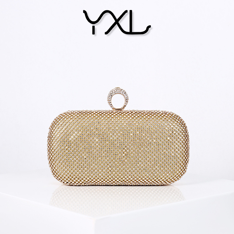 Ring Diamond Dinner Ladies Clutch Shiny Banquet Bag