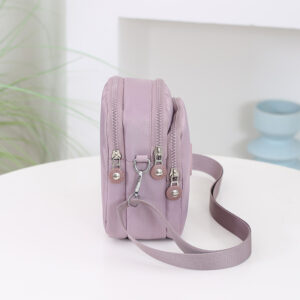 Three-Layer Phone Bag For Women, Crossbody Mini Bag, 2026 New Versatile Summer Oxford Canvas Walking Coin Purse
