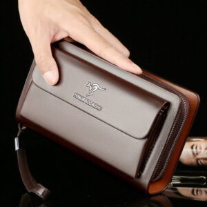 Bags Handbag Business Men’s Double Zipper Large Capacity Mobile Phone Multi Card Slot Clutch Bag