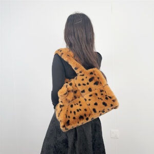 Faux Fur Leopard Print Tote For Women – Stylish Crossbody Shoulder Bag With Magnetic Closure, Large Capacity, Trendy