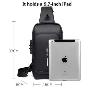 Men’s Multifunction Anti-theft USB Shoulder Bag Man Crossbody Cross body Travel Sling Chest Bags Messenger Pack For Male