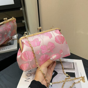 2026 new shell clip chain national style flower shoulder fashion evening crossbody women’s bag