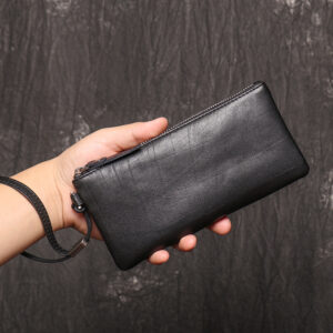 Genuine men’s handbag, women’s cowhide long zero wa, soft leather thin mobile phone bag, neutral high-end feeling