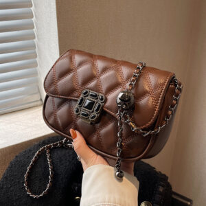 Quilted Embroidery 2026 Autumn Winter Retro New Women’s Trendy Chain Crossbody Stylish Hot-Selling Small Square Bag